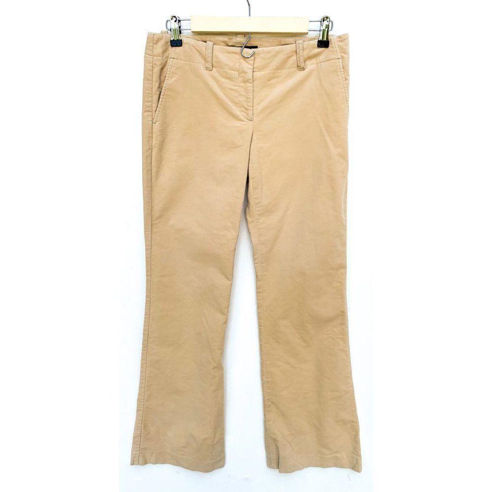 Theory Light Tan Velvet Flare Pants